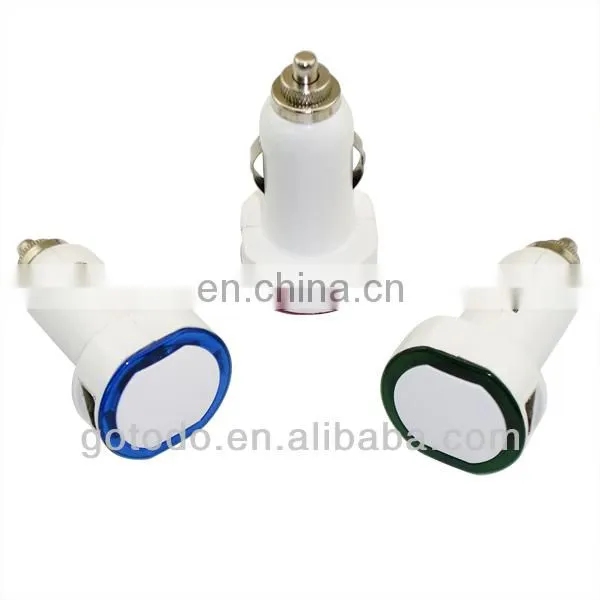Hot mini custom usb LED car charger for Apple mobile phone