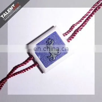 custom garment brand name logo plastic seal tag string