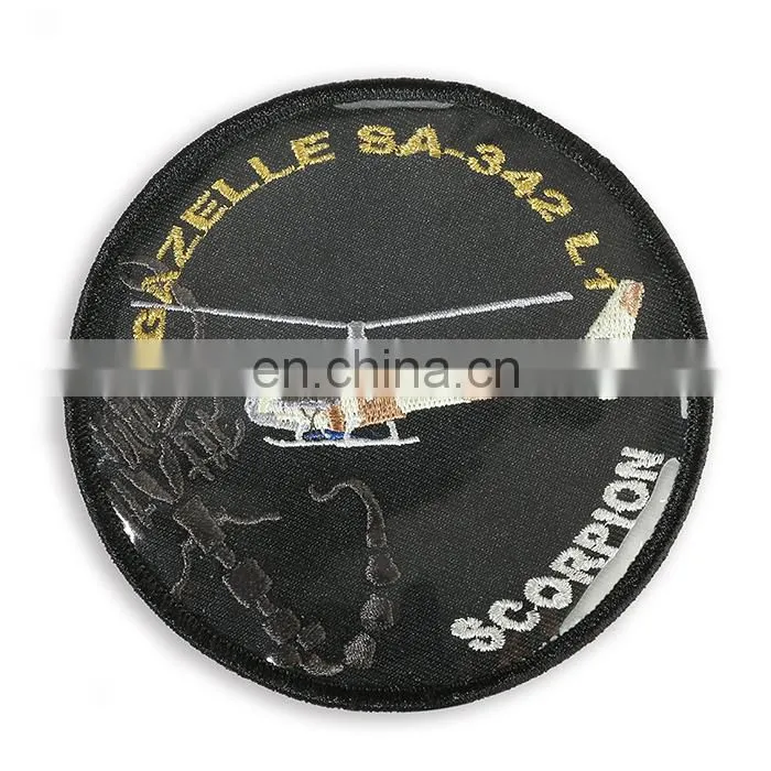 Custom made Embroidery Patch with Waterproof transparent plastic cover