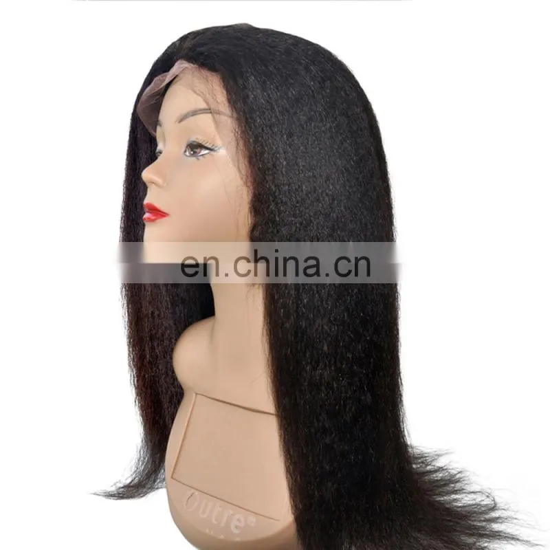 Cheap Remy Lace Front Wig Yaki-Kinky Straight Lace Front Human Hair Wig For Wholesale