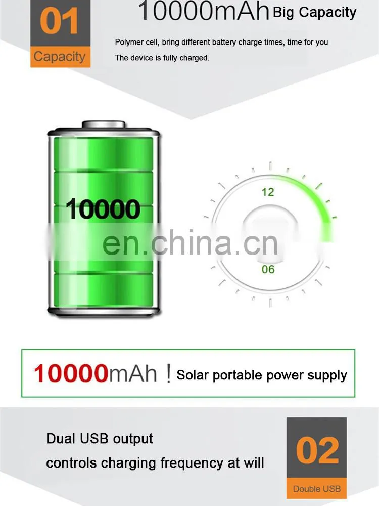 Universal Mini 1000mah Waterproof Mobile Solar PowerBank solar charger battery portable external