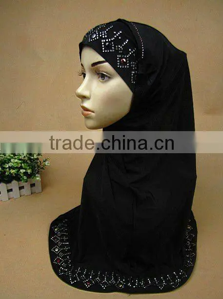 A416 Newest colorful crystal/sequin 70*60cm 2pcs HIJAB