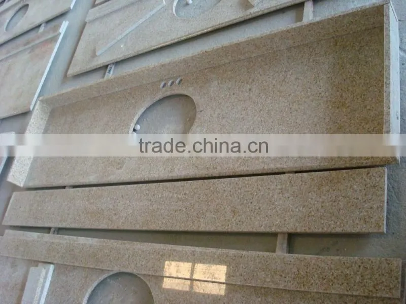Hotel Bathroom Sunset Gold Granite Vanity Tops, Sunset Gold Vanity Tops