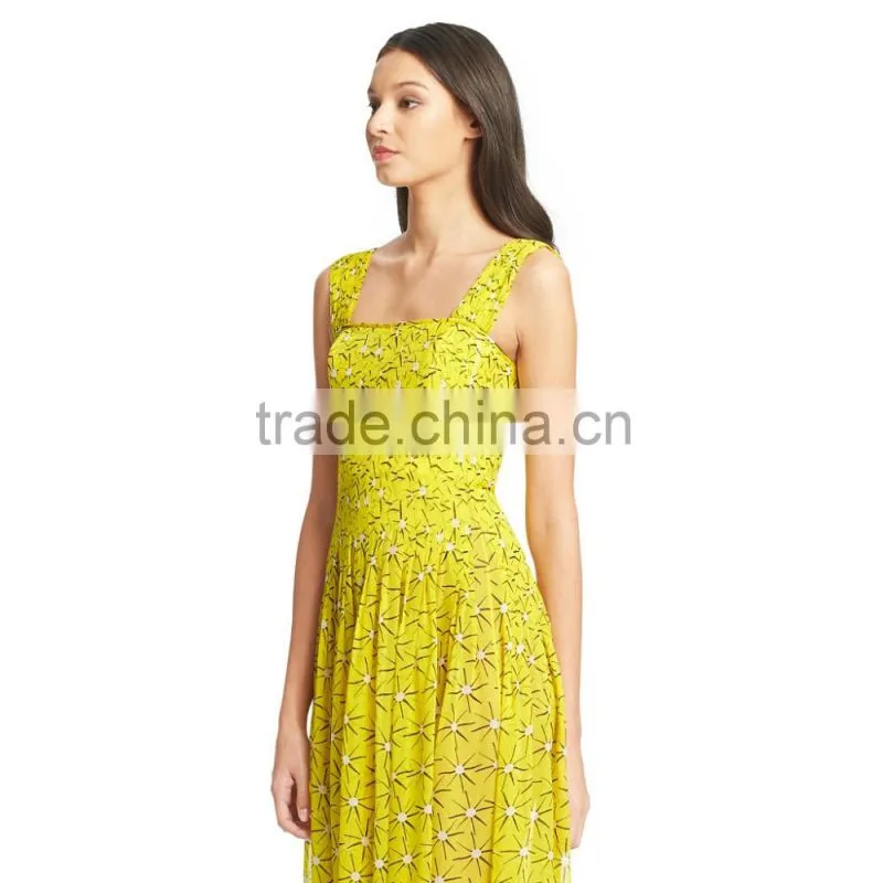 fashion Chiffon printed dress catwalk prom dress lady dress
