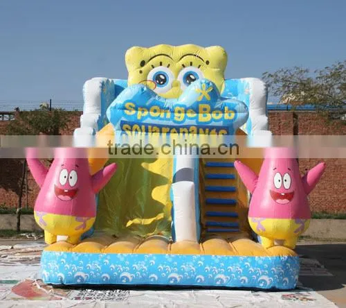 hot sale inflatable slide sponge bob indoor playing equipment