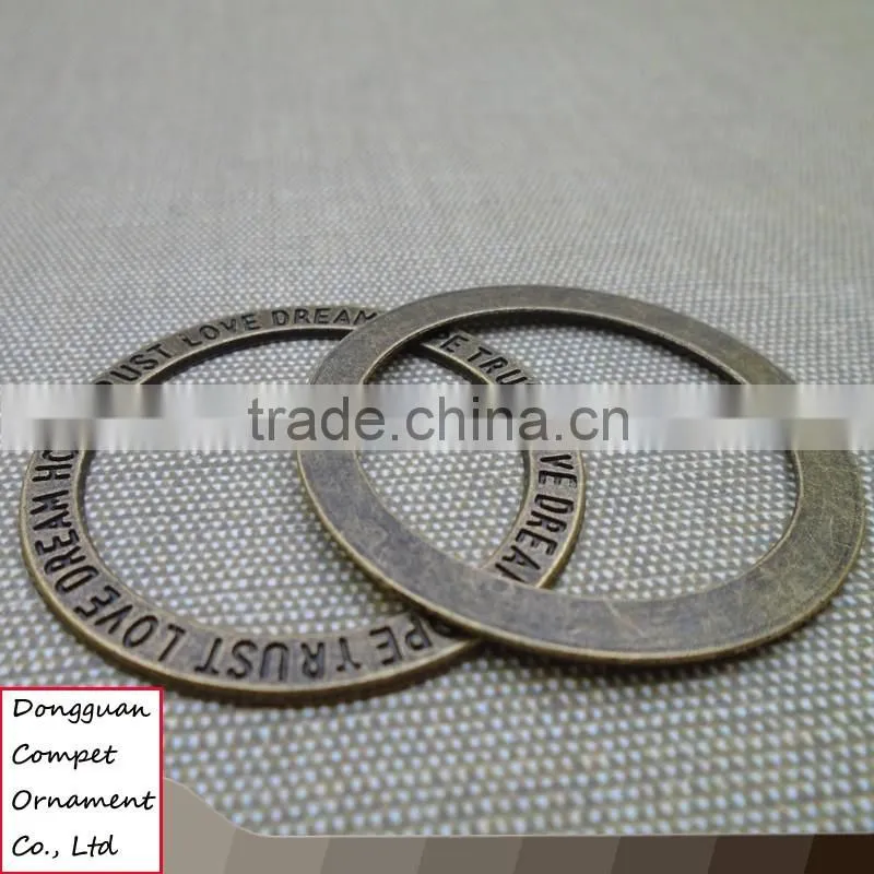 Wholesale diy zinc alloy jewelry accessories english text circle pendant