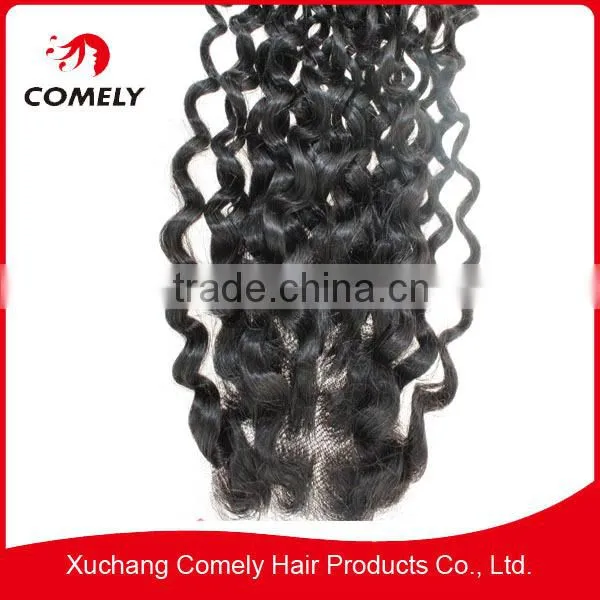 homeage top closure human hair brazilian hair lace closure deep wave 4*4