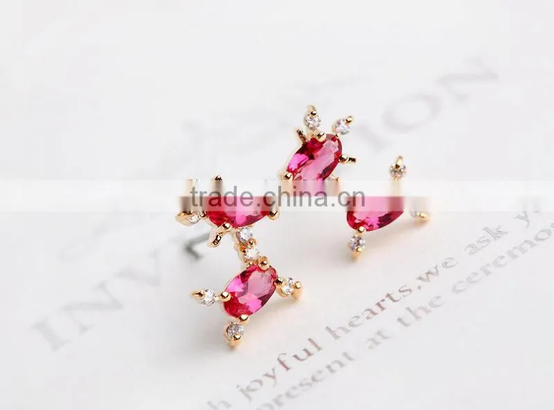 Hot pink earring white zircon earring crystal deer earring