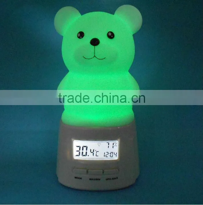 CE RoHs approval Digital thermometer-Hygrometer Touch on/off Night light