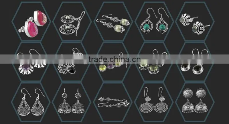 Affordable !! Garnet 925 Sterling Silver Earring, Silver Jewelry, Indian Silver Jewelry