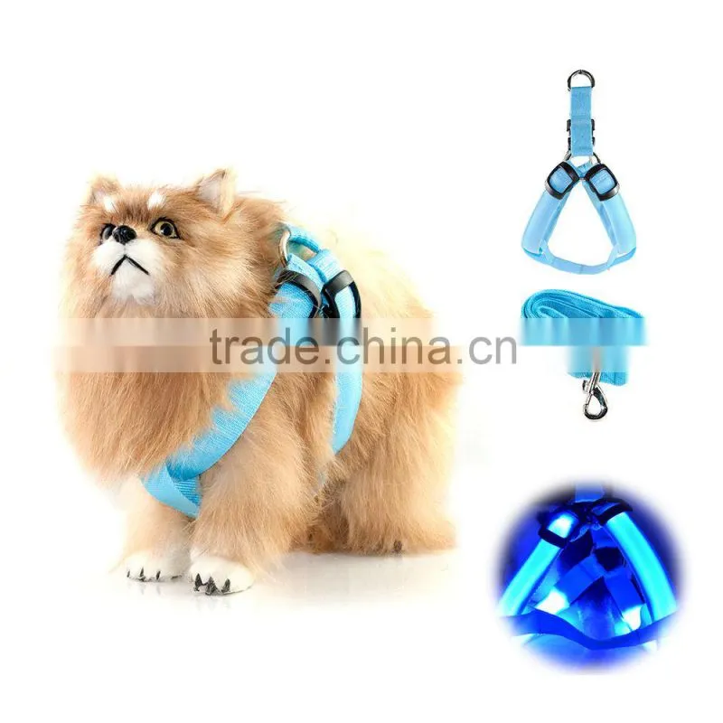 Flashing LED dog harness, Pet Dog Waterproof LED Lights Flash Night Safety Nylon Collar Adjustable New