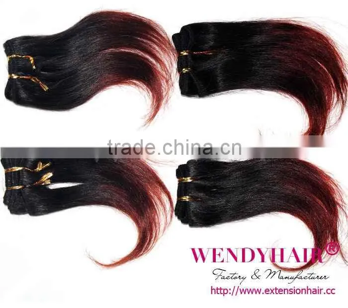 Stock!!!Fashion Ombre Colored Two Color Malaysian Remy Hair