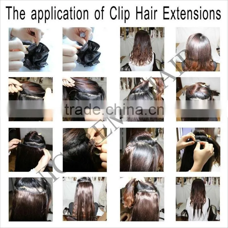 two tone clip in hair extension colored ombre clip in remy hair extension