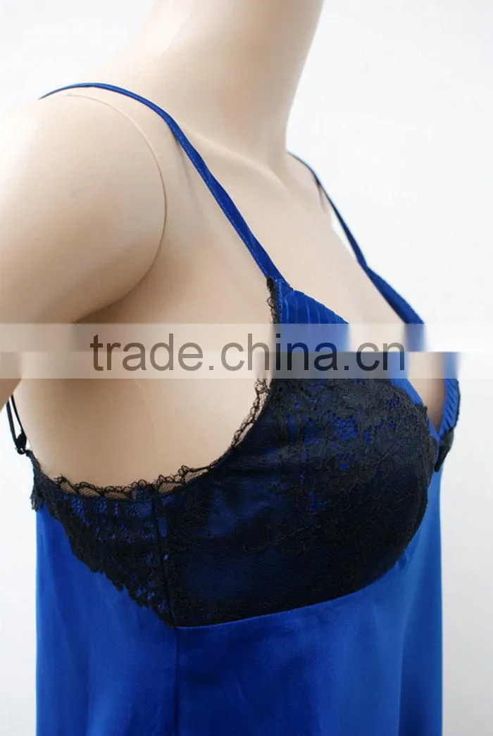 Satin Silk Hot Sexy Nightgown With Lace