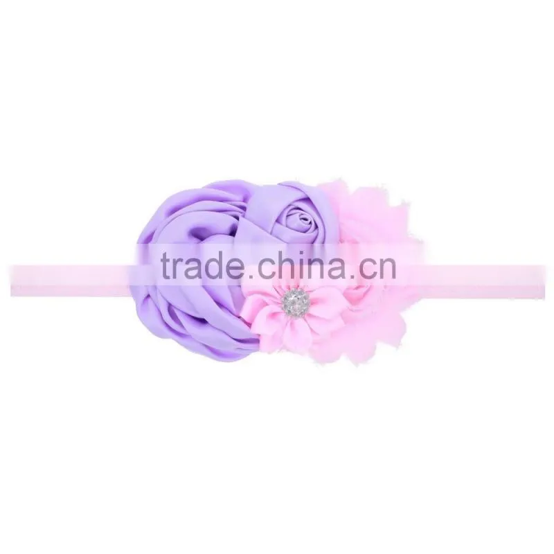 Fashion Baby shabby chic flower Headband Infant Headband Toddler Headband Navy Blue Headband baby flower hair band wh-1741