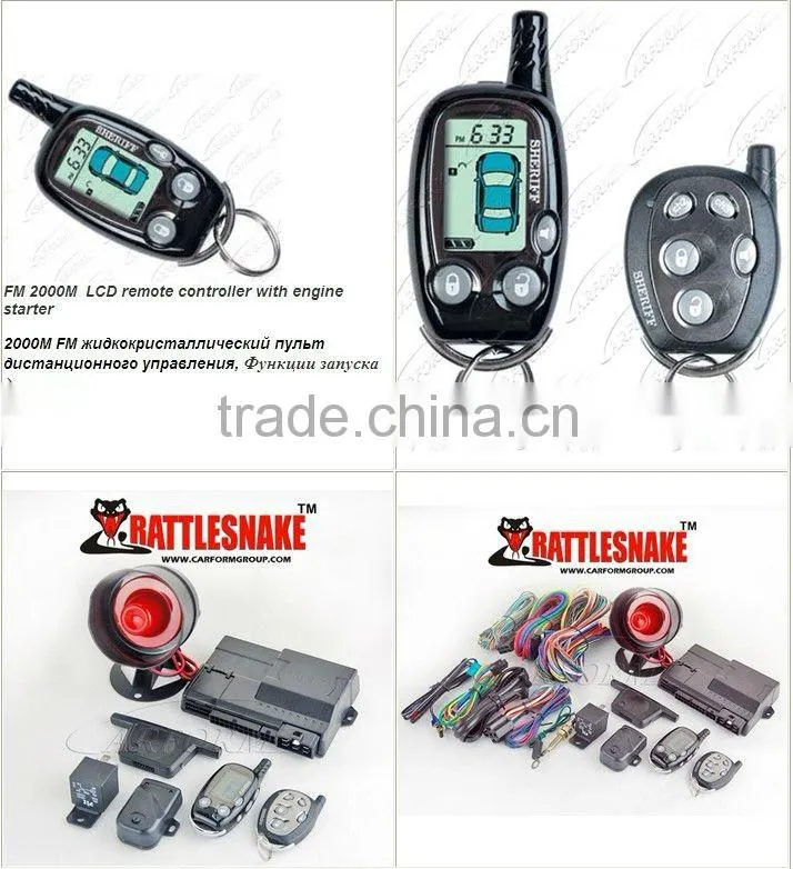 LCD remotes 2-way car alarm system with engine start
