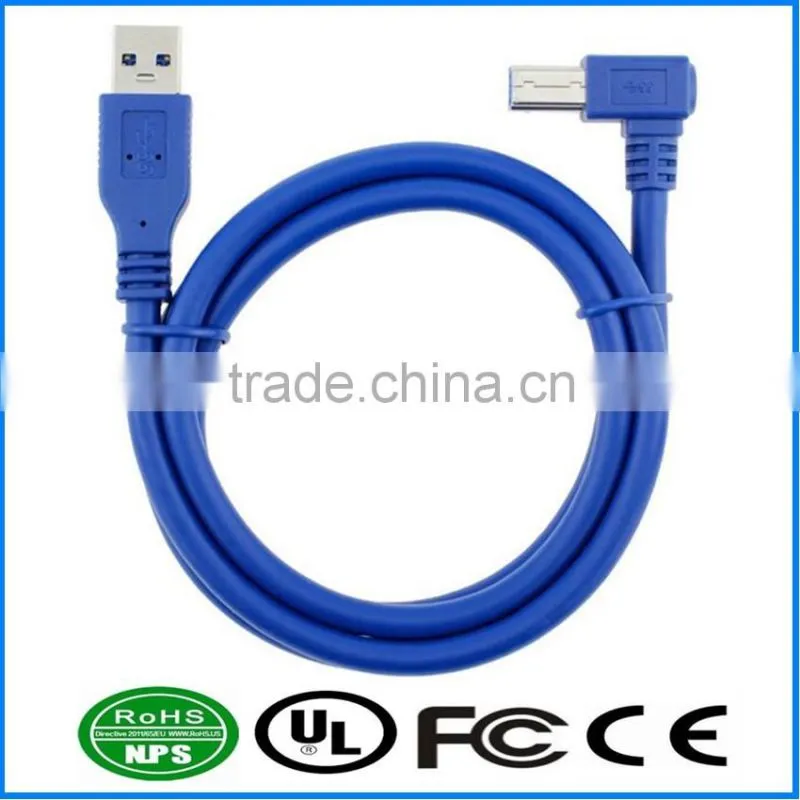 USB3.0 AM To BM Cable 90 Degree Printer Data Line Copper Core