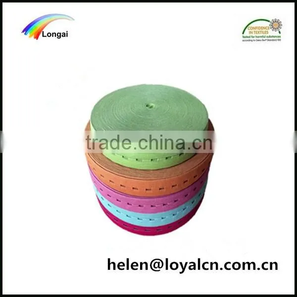 polyester knit elastic band webbing flexible strap with buttonhole webbing tape manufacturers