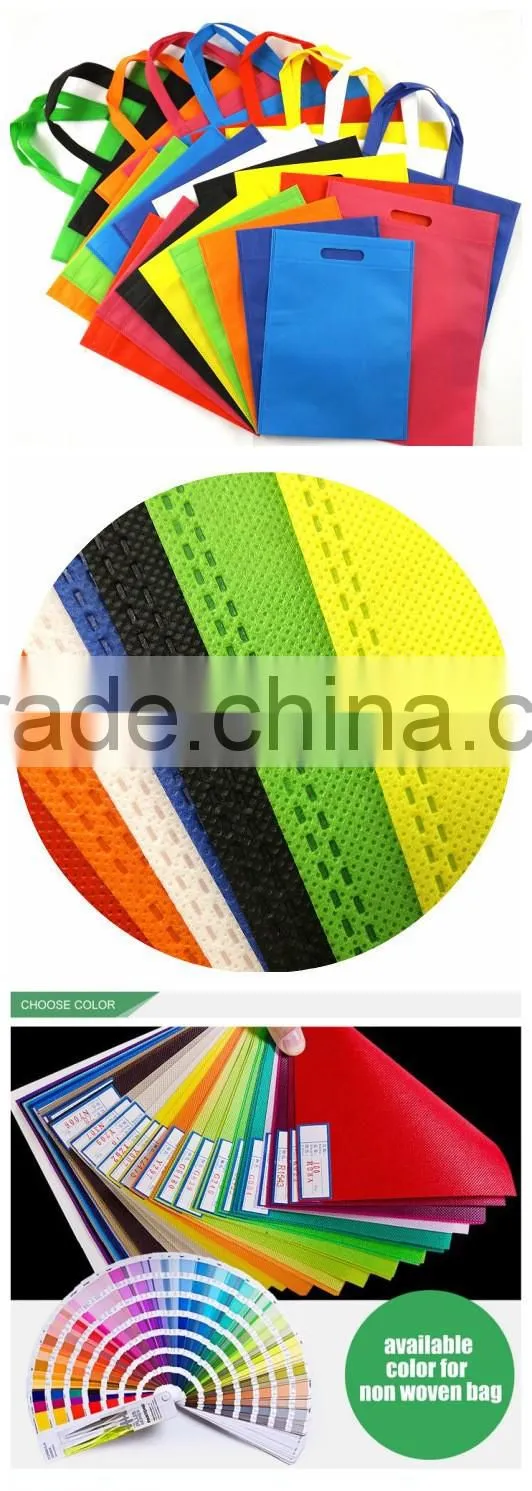 non-woven handle shopping bags button closure with silk printing