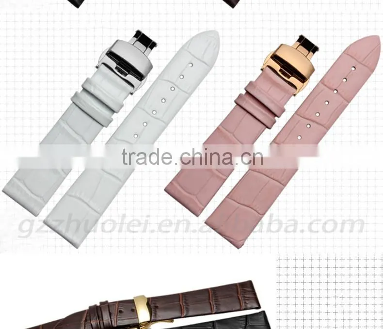 12|14|16|18|20mm high quality genuine cowhide leather Watch strap for women's Wholesale 3PCS