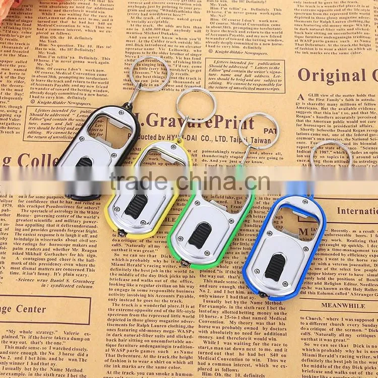 Cheap Metal keychain bottle opener with led light