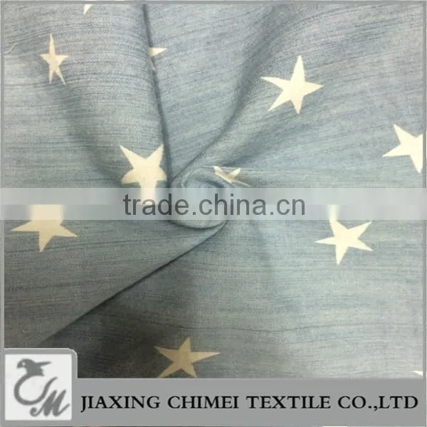 jiaxing warp slub of printed cotton denim with cheap price of denim jeans