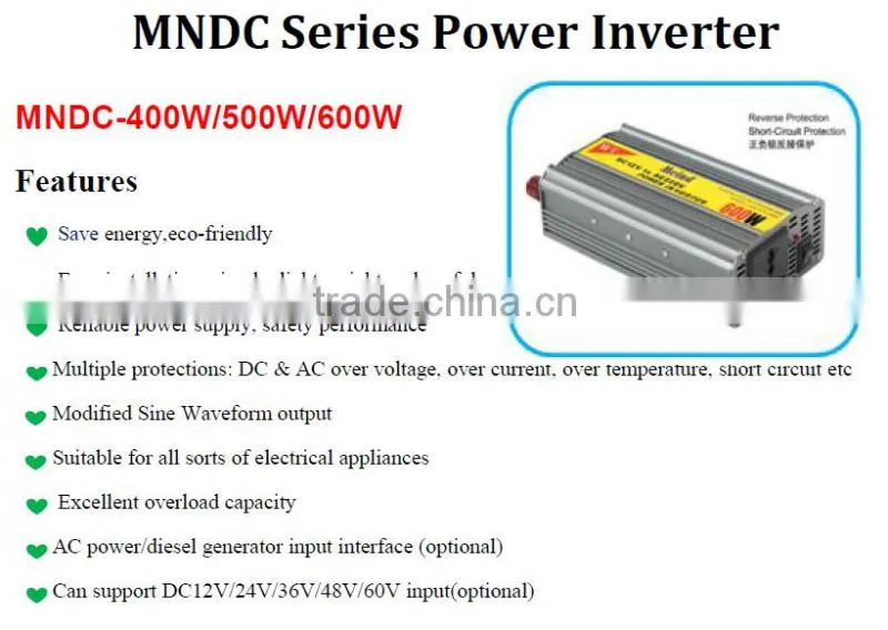 China Factory Dropship 500W Power Inverter 12V DC to 220V Power Supply Frequence Inverter