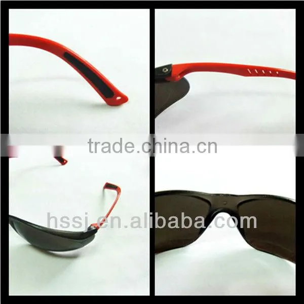 2016 sun glasses PC safety glasses Fashion CE EN166 safety glasses 2.2mm PC lens & PA frame side shield safety glasses