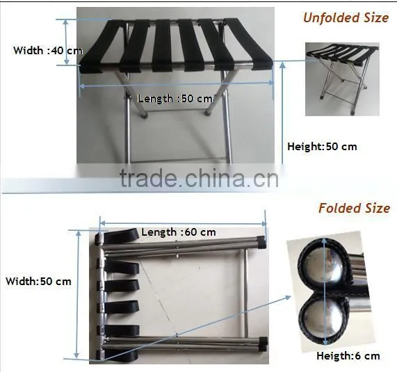 GZ MAX X-4 Coffee color powder coated metal luggage rack for hotels