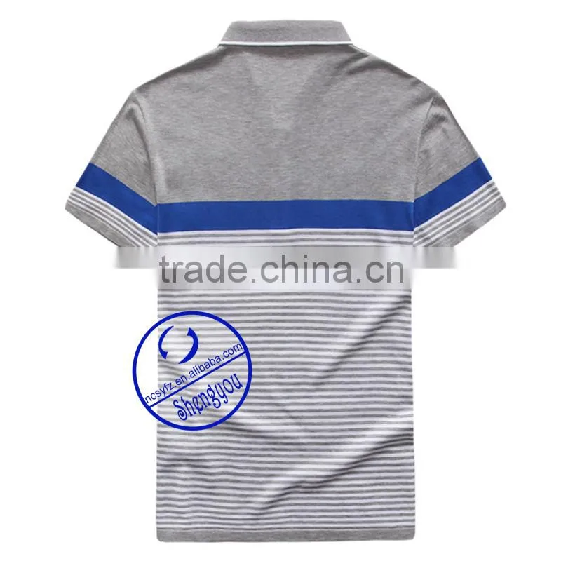 Custom 100% cotton stripe polo shirt for men