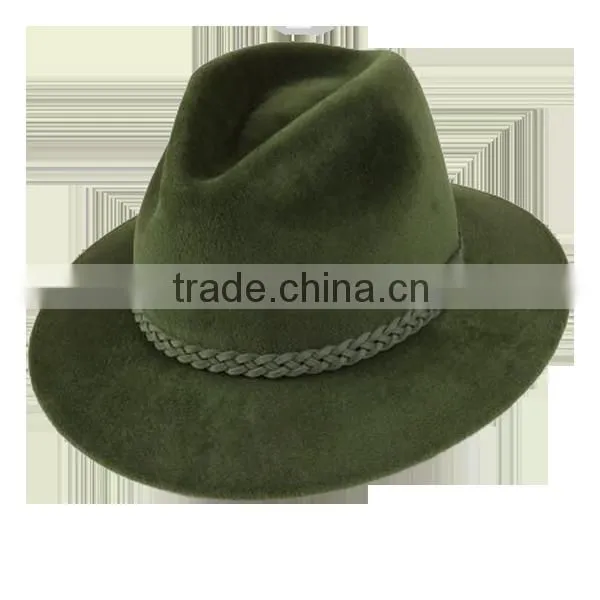 Green or Mix Green Wool Felt Fedora Hats