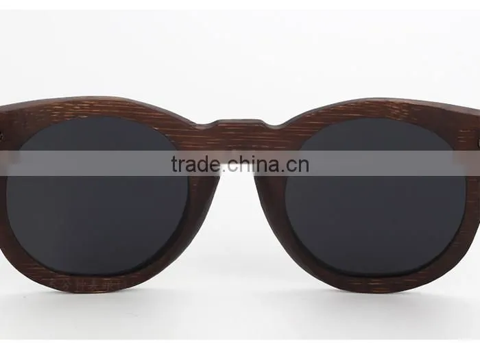 2016 classic LOW MOQ high-end UV400 mirror lens custom design bamboo wooden polarized sunglasses metal combination