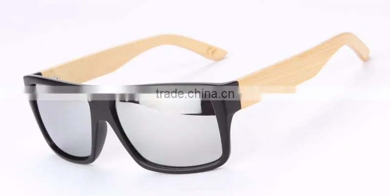JMP622 2016 Popular Hot Sale Name Branded Cheap Mirrored Black Frame Plastic Bamboo Sunglasses
