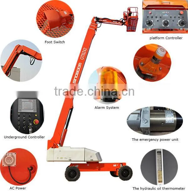 42M telescopic boom work platform,movable hydraulic access platforms,telescopic self propelled aerial working platform