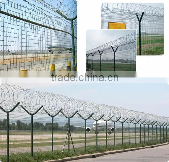 Manufacturing company selling cross razor wire fence/wire mesh prison fencing
