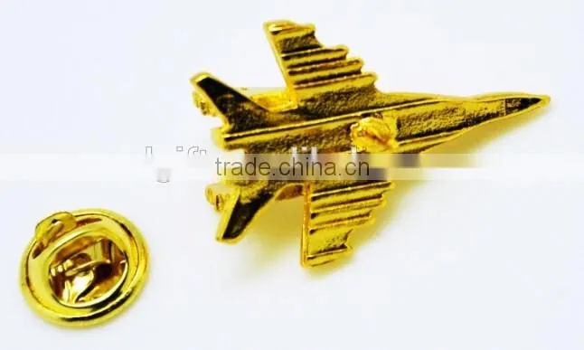 Excellent Quality Gold Airplane Lapel Pin