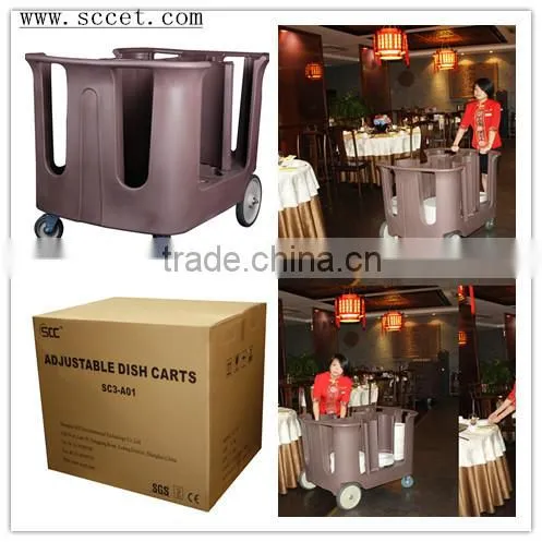 SC3-A01 Adjustable Rotomold Dish Cart/Adjustable plate trolley