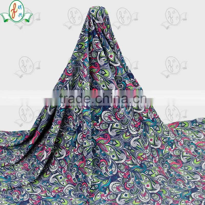 Peacock printed pattern elegant flower printed pattern stretch fabric for sexy gril swimwear fabric/ bikini