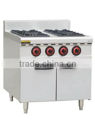 stainless steel gas 4 open burners with cabinet