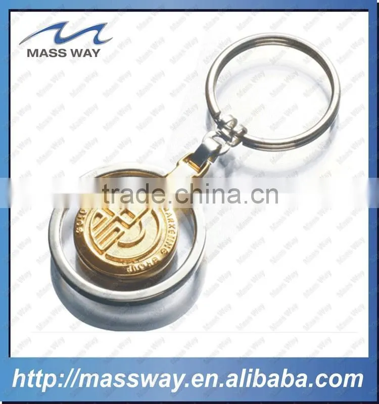 souvenir customized 3D heart shape metal golden key chain