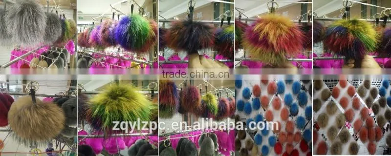 Natural Real Fur Pom Poms Ball / Fur Ball / Raccoon Fur Pompon