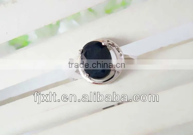 Newest Simplicity Genuine Blue Sapphire Cheap Silver Ring