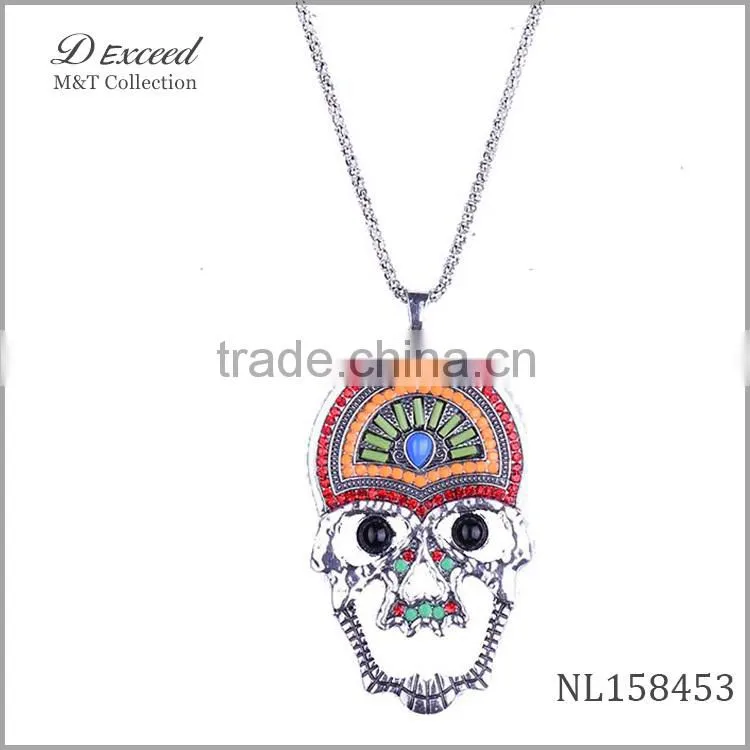 fashion alloy skull necklace,wholesale cheap skull necklace
