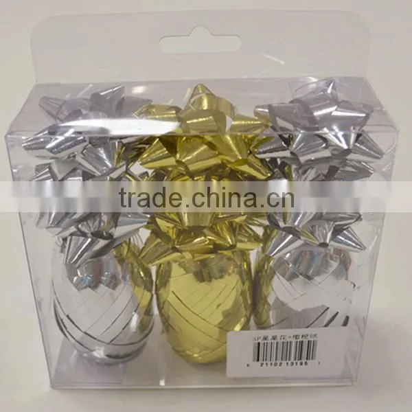 Golden And Silver Gloss Metallized Curly Ribbon Egg