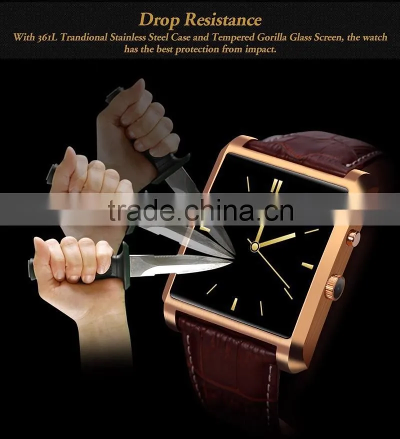 DM08 Smartwatch Luxury Leather IPS Business Wristwatch For Apple iPhone & Samsung Android Phone Luxury Bluetooth Smart Watch