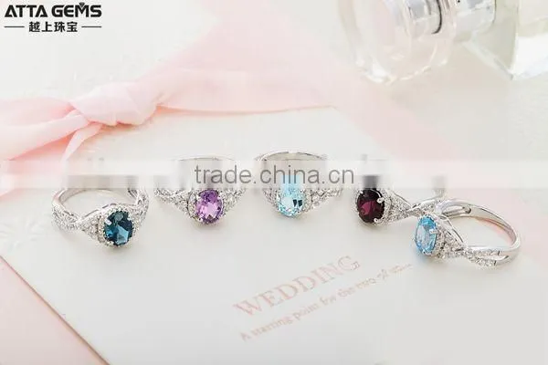 Whloesale 925 silver ring narutal oval rare gemstones ring