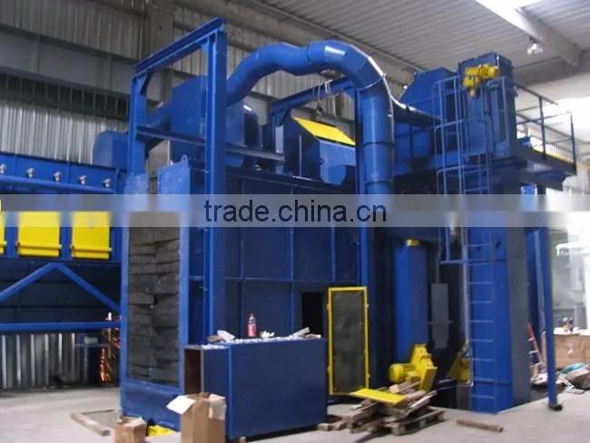 Overhead monorail conveyor shot blasting machines