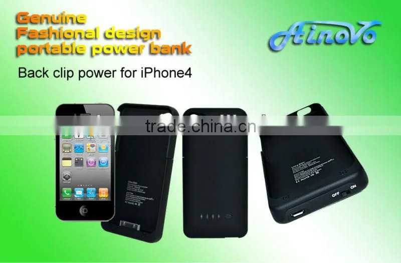 2013 portable back clip power supply,mobile battery charger case for iphone 4