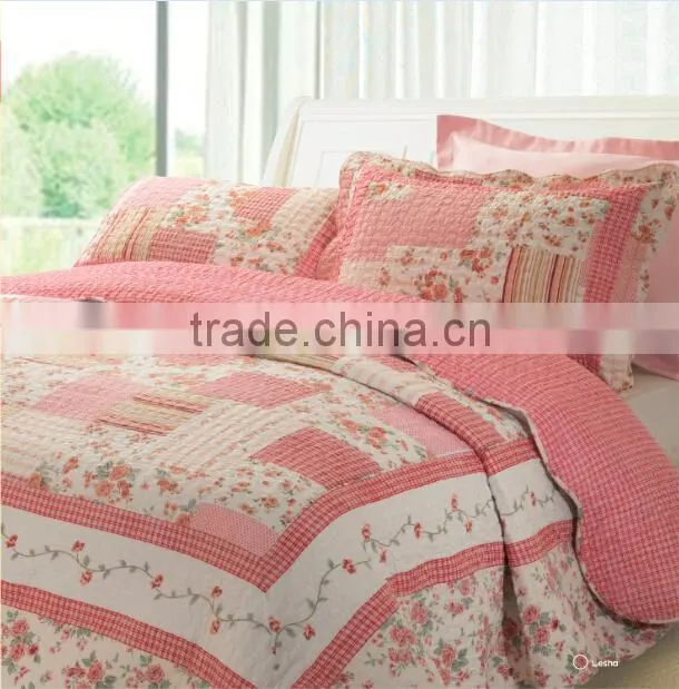 75g Microfiber bedspread quilts floral design stiching quilt patchwork quilts
