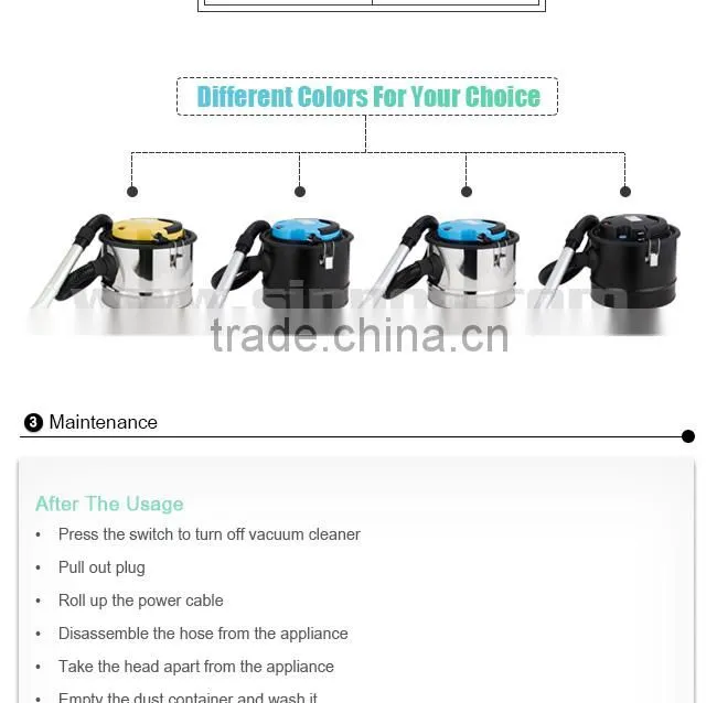 Dust Shaking Function Ash Vacuum Cleaner for Fireplace and BBQ